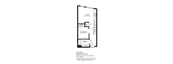 a floor plan for a bedroom unit with a bathroom and a closet
