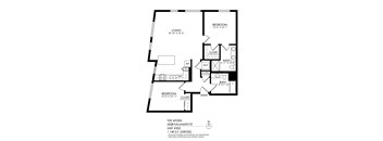 a floor plan of the upper level of a house with a bedroom and a bathroom