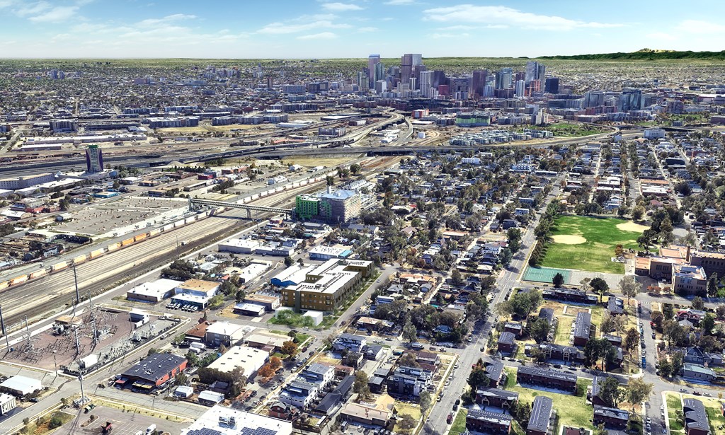 a view of the city from the air