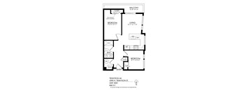 A black and white image of a floor plan for a unit at 4390 N. Tennyson St.