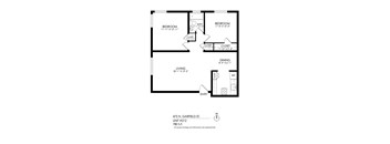 A black and white image of a floor plan for a unit at 475 N. Garfield St.