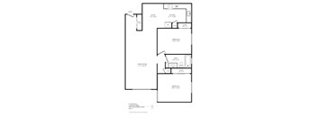 A black and white image of a floor plan for a home.