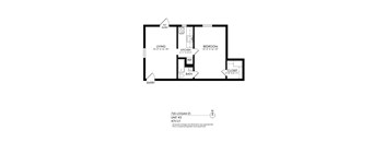 A drawing of a floor plan for an apartment at 725 Logan St.