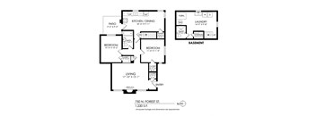 a floor plan of a house with two bedrooms and a baths
