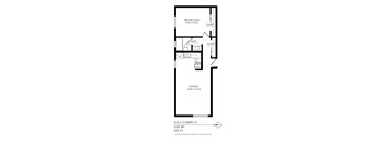 A floor plan for a unit at 816 N Cherry St shows a bedroom, a bathroom, and a living area.