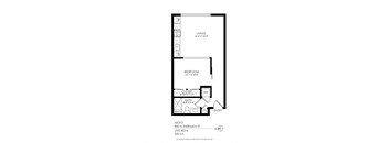 a floor plan of a 1 bedroom floor plan for a roommates house