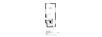 A drawing of a floor plan for an apartment at 1504 N. Detroit St.