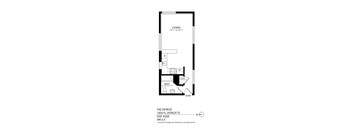 A drawing of a floor plan for an apartment at 1504 N Detroit St.