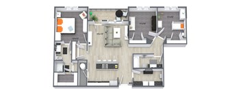 a floor plan of a house with a bedroom and a living room