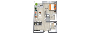 a1 floor plan of studio apartments at the crossings at