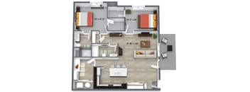 a floor plan of a home with a bedroom and a living room