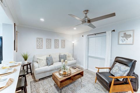 Living room at Juniper Springs Apartments, Austin, TX 78731