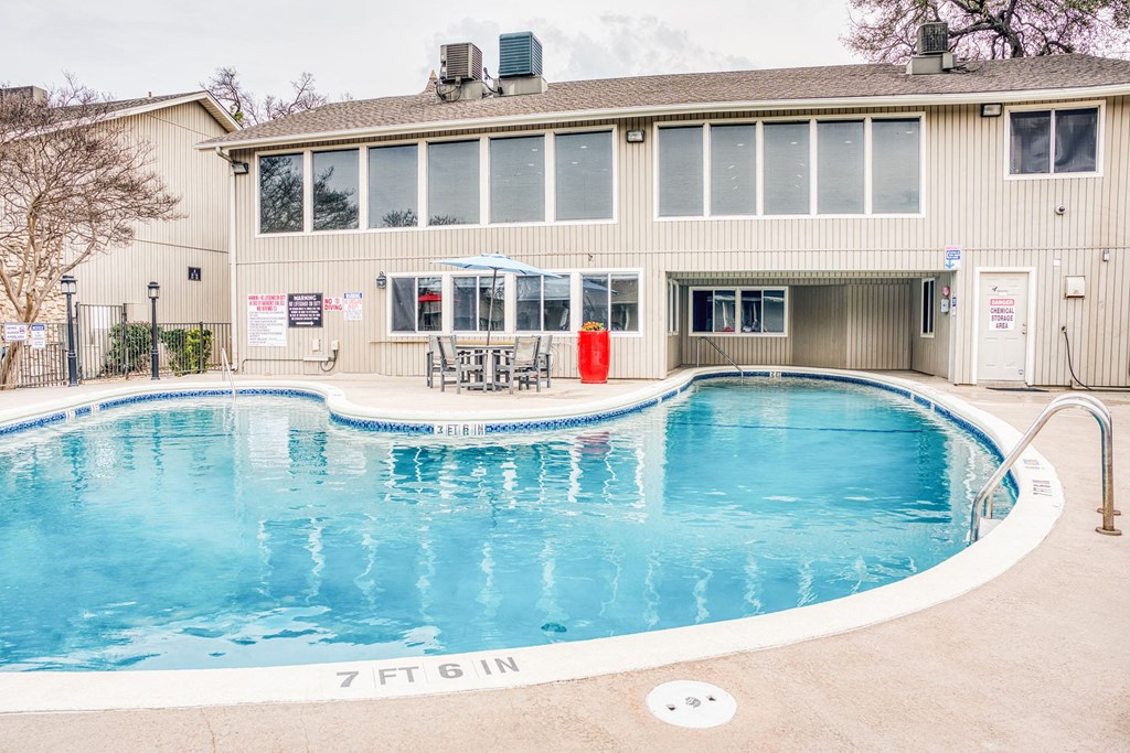 our swimming pool is in front of our home