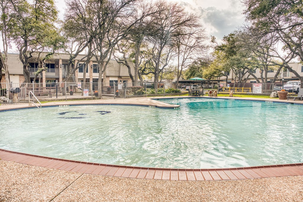 our apartments have a resort style pool with a gazebo