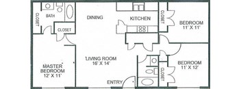 Pinon Trails Apartments mustang floor plan at Cantera Apartments, Texas, 79935