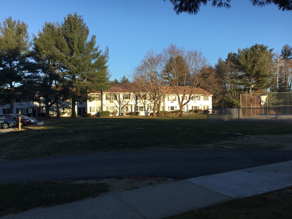 View of buildings and landscaped grounds