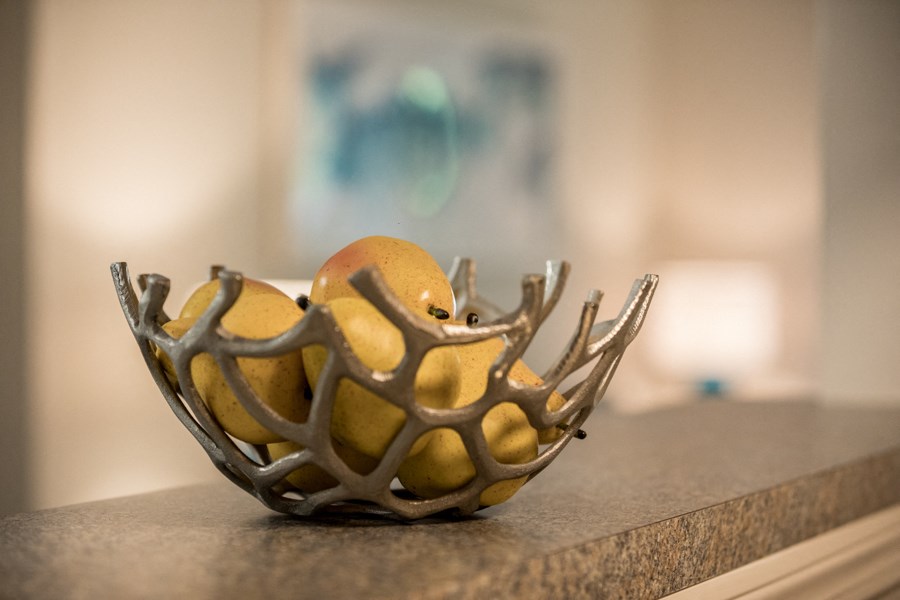 Kitchen Counter, basket, pears