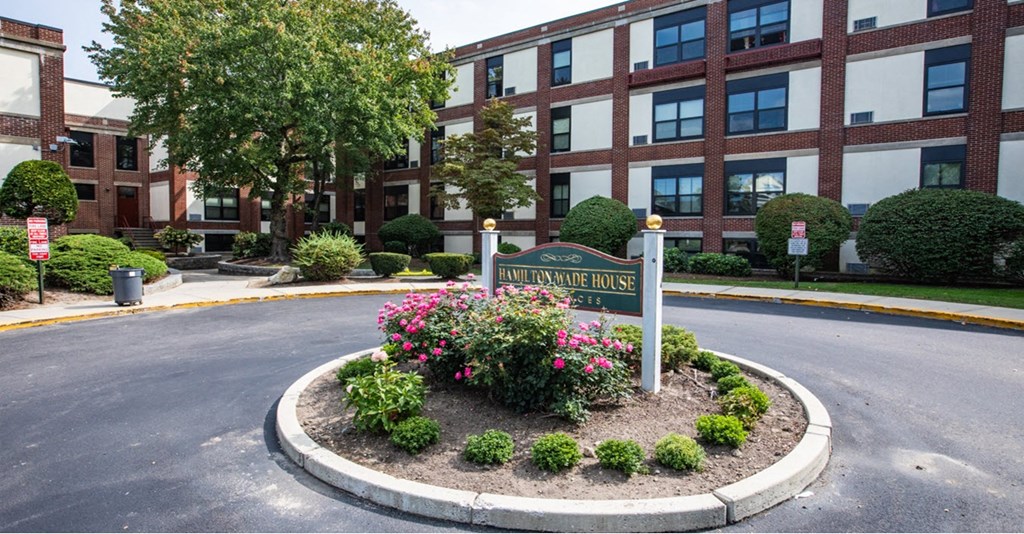 View of building and landscaped grounds