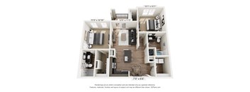 a 2 bedroom floor plan