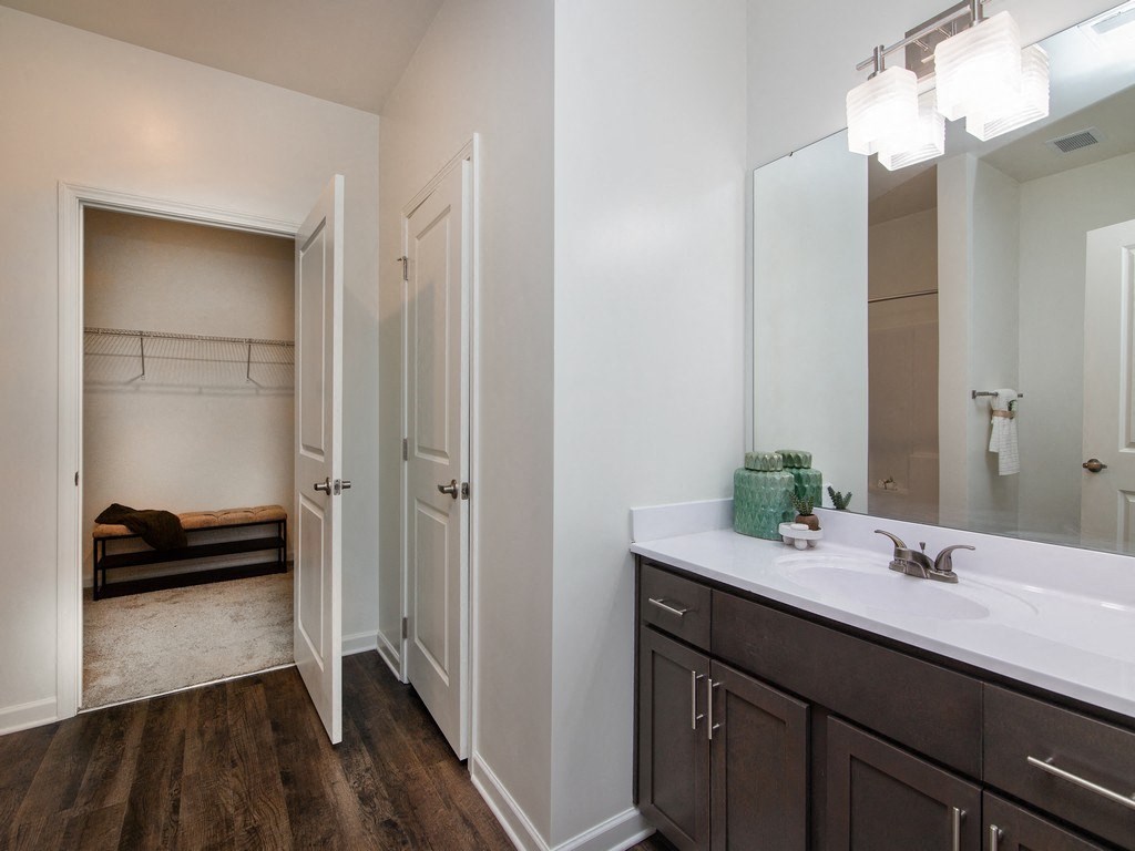 a bathroom with a sink and mirror at Ardmore at the Trail, Indian Trail, NC, 28079