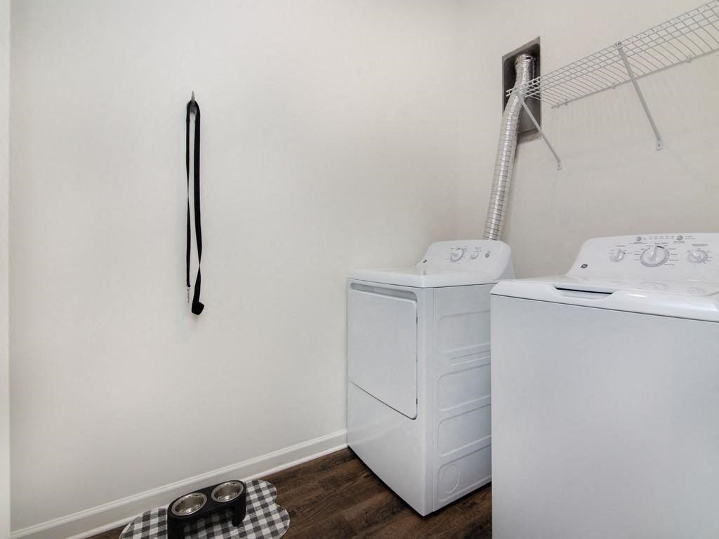 a white washer and dryer in a room at Ardmore at the Trail, Indian Trail, 28079
