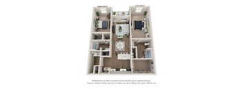 Floor plan The Silverbell 1,257 sq. ft. apartment at Ardmore at Flowers, North Carolina
