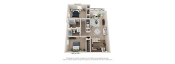 Floor Plan 2 bed 2 bath A at Ardmore at the Trail, Indian Trail