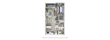 1 bed 1 bath Floorplan at Views at Flowers, Clayton