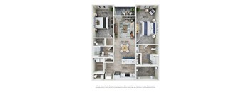 2 bed 2 bath Floorplan at Views at Flowers, Clayton, North Carolina
