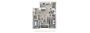 2 bed 2 bath B Floorplan at Views at Flowers, North Carolina