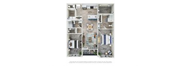 2 bed 2 bath A Floorplan at Views at Flowers, North Carolina, 27527