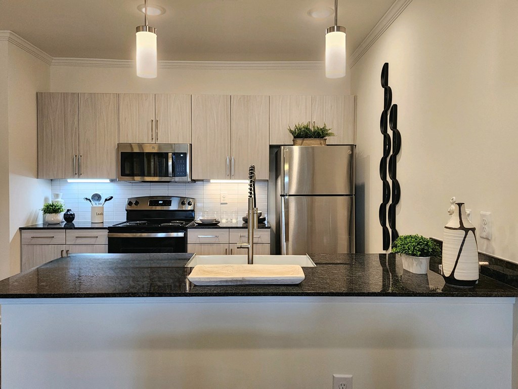 Kitchen with a counter top and a refrigerator at Ardmore at Topside in Louisville, TN 37777