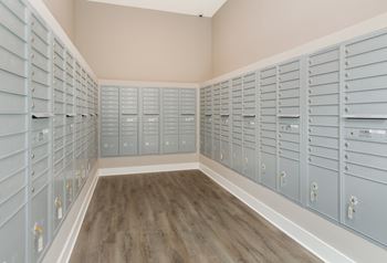 a large locker room with many lockers at Ardmore at Bryton in Huntersville, NC 28078