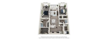 2 bed 2 bath A Floorplan at Ardmore at Vance, Chattanooga, 37421