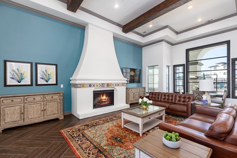 the preserve at ballantyne commons living room with fireplace
