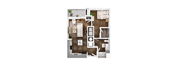 a floor plan of a house with a bedroom and a living room