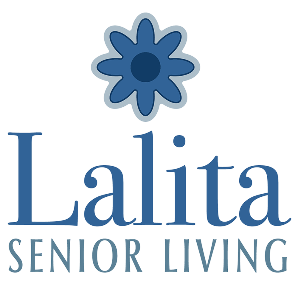 A logo for Lalita Senior Living with a flower above the text.