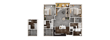 A series of images showing different layouts of a bathroom.
