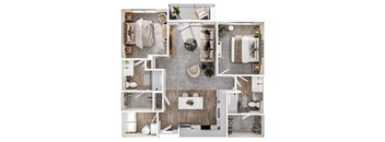 A collage of different room layouts with furniture and decor.