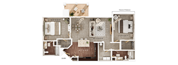 A detailed floor plan of a home extension layout.