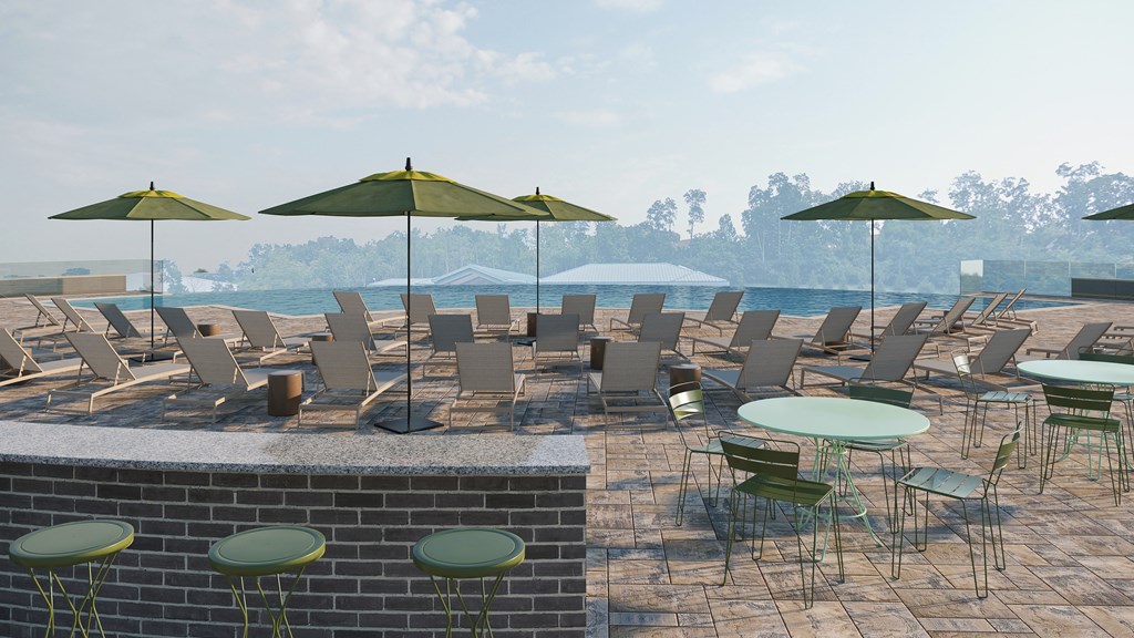 Anderson Towne Center views form the pool deck.