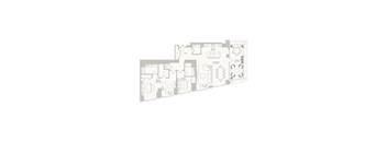 A floor plan of a house with a kitchen, living room, and bedrooms.