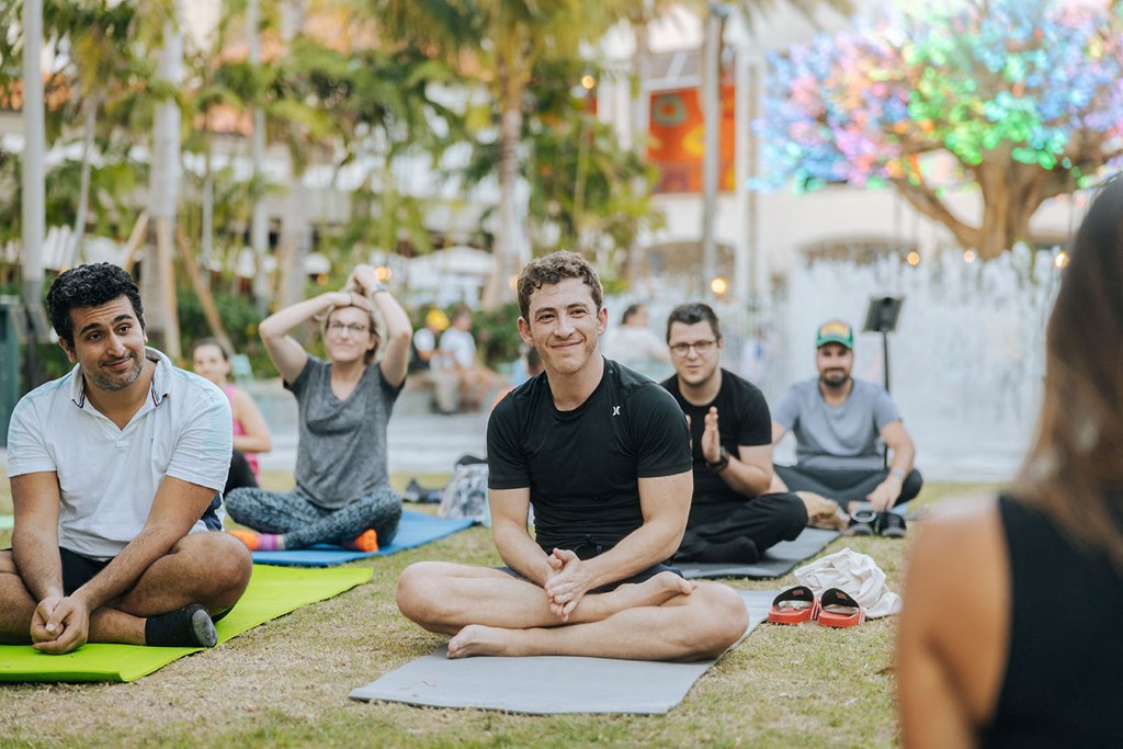 Yoga on the lawn