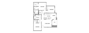A floor plan of a house with labeled rooms.