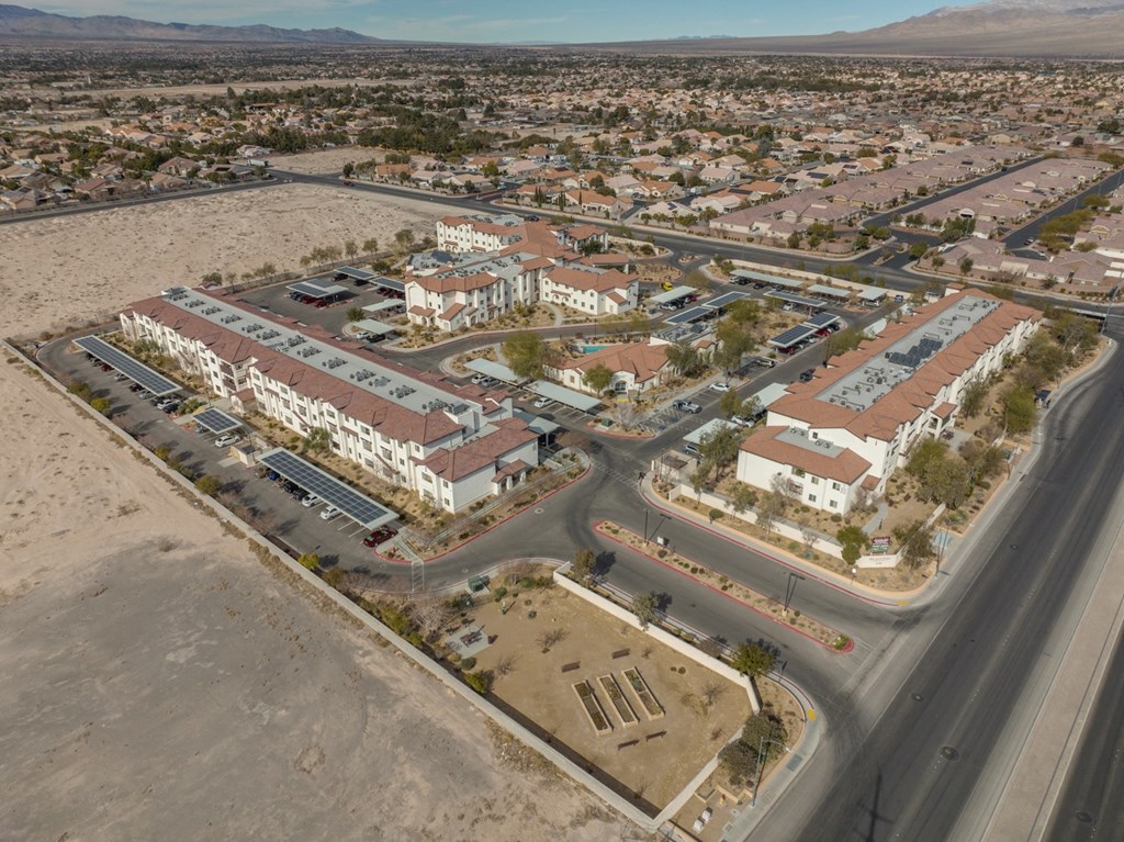 an aerial view of the city of twentynine palms