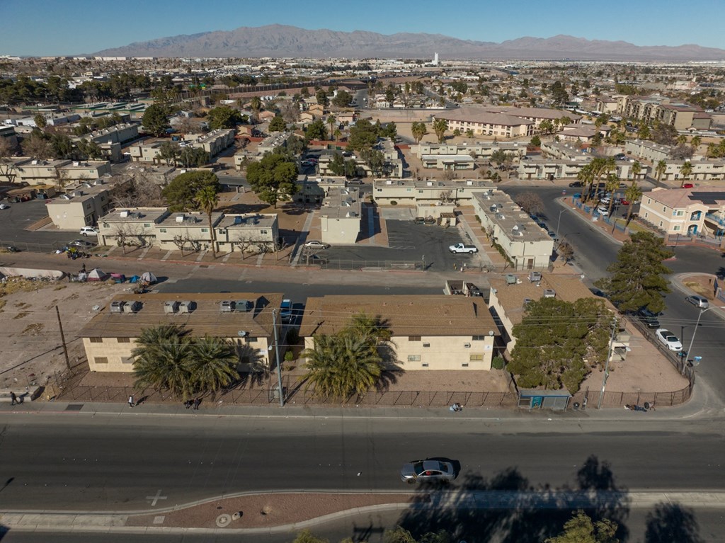 an aerial view of the city of palm springs