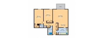 2Bed 1.5Bath Floor Plan at Waterford Tower Silver Spring, LLC, Silver Spring, MD 20904