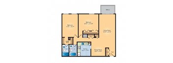 2Bed 2Bath Floor Plan at Waterford Tower Silver Spring, LLC, Maryland 20904