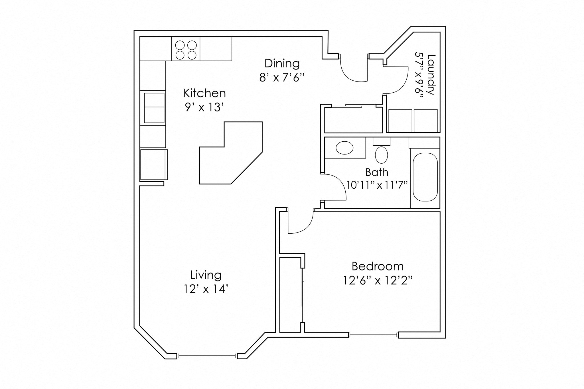 1 Bedroom 1 Bathroom