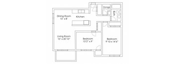 2 Bedroom 1 Bathroom B